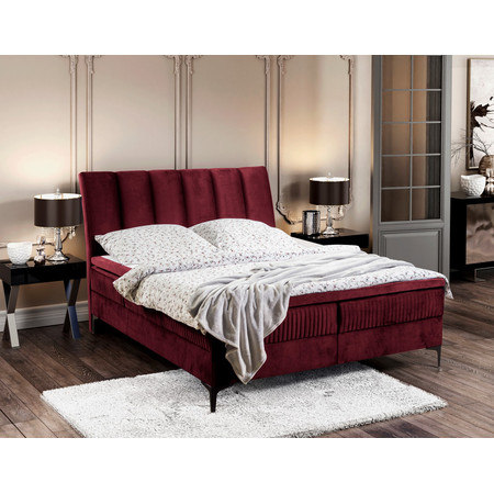 Čalouněná postel ALABAMA rozměr 140x200 cm Červená TT-FURNITURE