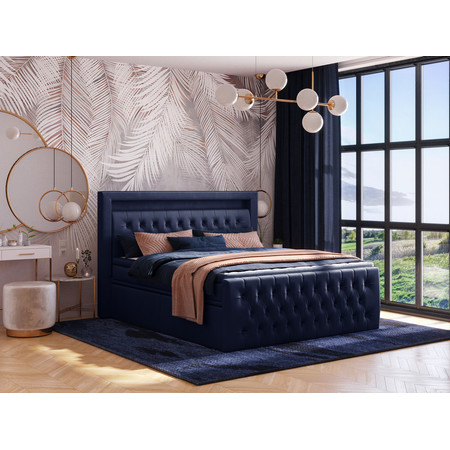 Čalouněná postel CESAR 90x200 cm Modrá KOLA