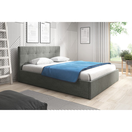 Čalouněná postel LAURA rozměr 180x200 cm Tmavě šedá TT-FURNITURE