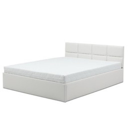 Čalouněná postel MONOS II s matrací rozměr 160x200 cm - Eko-kůže Bílá eko-kůže Taštičková matrace Signal-nabytek