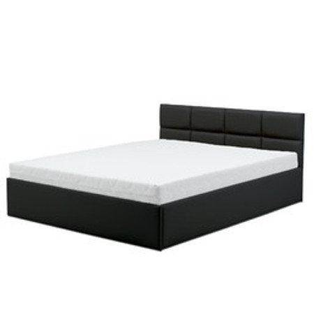 Čalouněná postel MONOS II s matrací rozměr 160x200 cm - Eko-kůže Černá eko-kůže Bonelová matrace Signal-nabytek