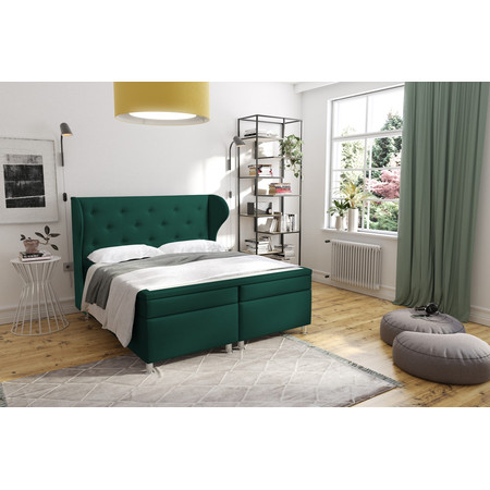 Čalouněná postel New York 200x200 cm Zelená KOLA