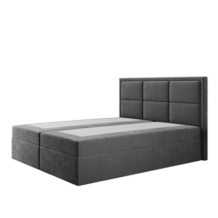 Čalouněná postel ROMA rozměr 140x200 cm Tmavě šedá TT-FURNITURE