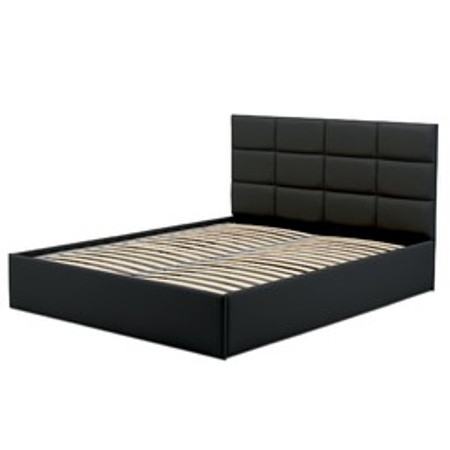 Čalouněná postel TORES II bez matrace rozměr 160x200 cm - Eko-kůže Černá eko-kůže Signal-nabytek
