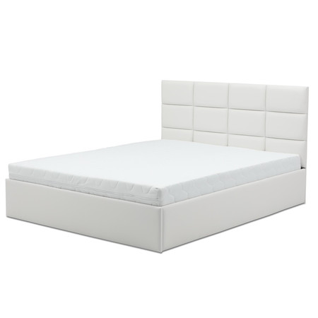 Čalouněná postel TORES II s matrací rozměr 160x200 cm - Eko-kůže Bílá eko-kůže Taštičková matrace Signal-nabytek