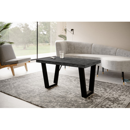 Konferenční stolek LOFT TRAPEZ 100x60 cm Bílá Černá Alpimeble