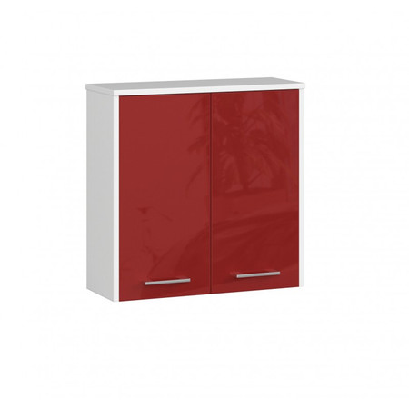 Koupelnová závěsná skříňka FIN W60 2D-červená/bílá Akord