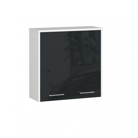 Koupelnová závěsná skříňka FIN W60 2D-grafit/bílá Akord