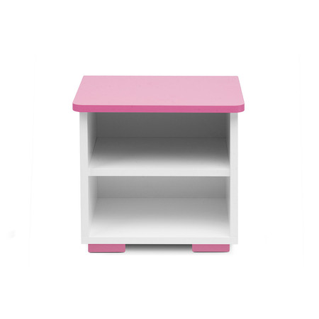 Noční stolek PABIS -bílá/růžová Signal-nabytek