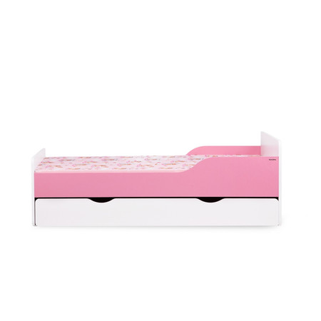 Postel s matrací a šupletem PABIS - bílá/růžová Signal-nabytek