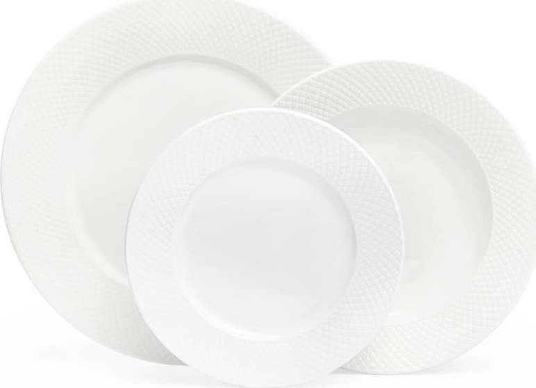 12dílná sada bílých porcelánových talířů Bonami Essentials Imperio Bonami Essentials