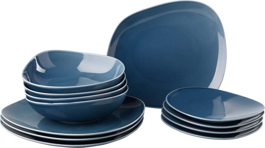 12dílná sada světle modrých porcelánových talířů Villeroy & Boch Like Organic like | Villeroy & Boch