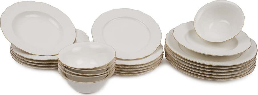 24dílná sada talířů z porcelánu Kutahya Francis Kütahya Porselen