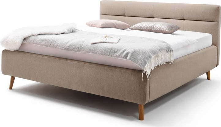 Béžová dvoulůžková postel s roštem a úložným prostorem Meise Möbel Lotte