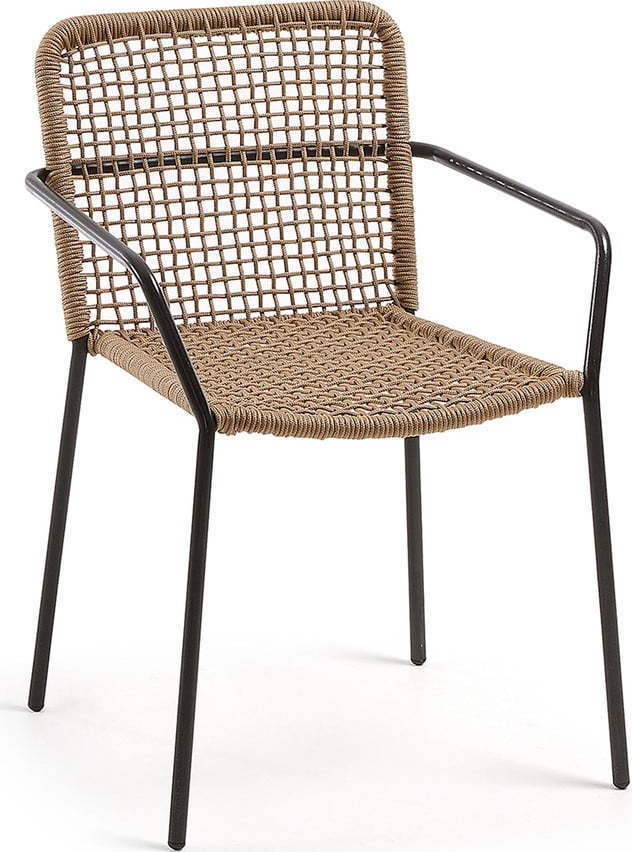 Béžová zahradní židle s ocelovou konstrukcí Kave Home Bomer Kave Home