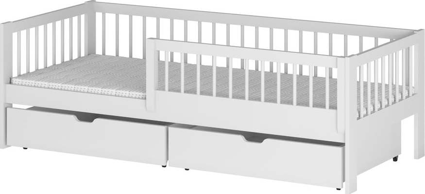 Bílá dětská postel s úložným prostorem 70x160 cm Edi - Lano Meble Lano Meble
