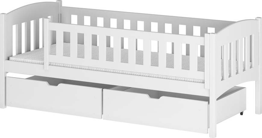 Bílá dětská postel s úložným prostorem 80x160 cm Gucio - Lano Meble Lano Meble