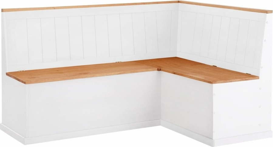 Bílá variabilní rohová lavice z borovicového dřeva s úložným prostorem Støraa Silas Støraa