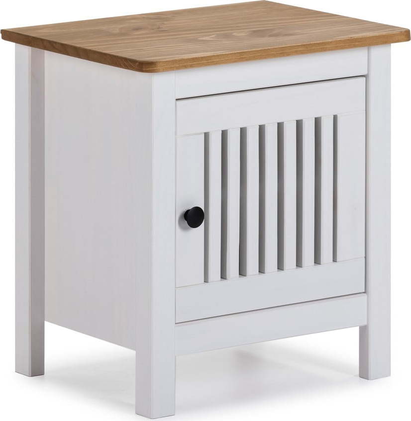 Bílý dřevěný noční stolek Marckeric Bruna Marckeric