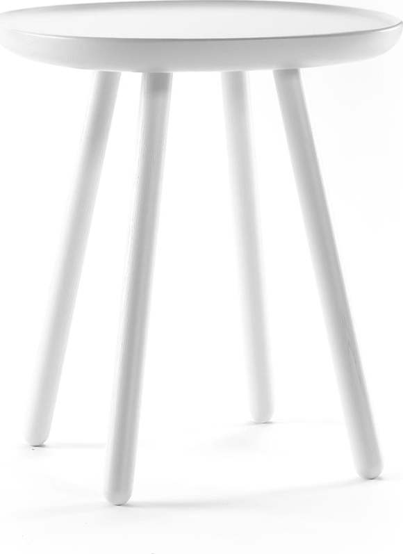 Bílý odkládací stolek z masivu EMKO Naïve
