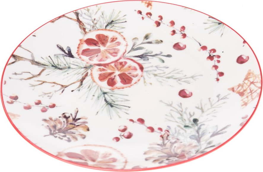 Bílý porcelánový talíř Dakls