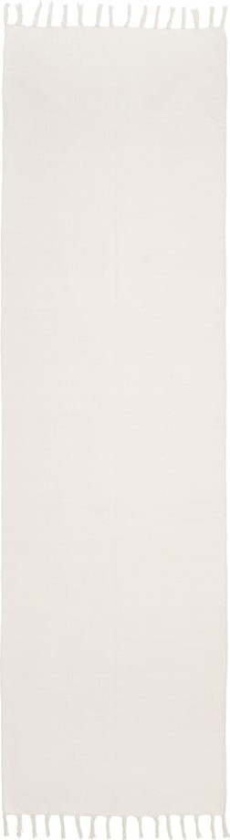 Bílý ručně tkaný bavlněný běhoun Westwing Collection Agneta
