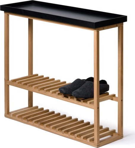 Botník/úložný stolek s černou deskou z dubového dřeva Wireworks Hello Storage Wireworks