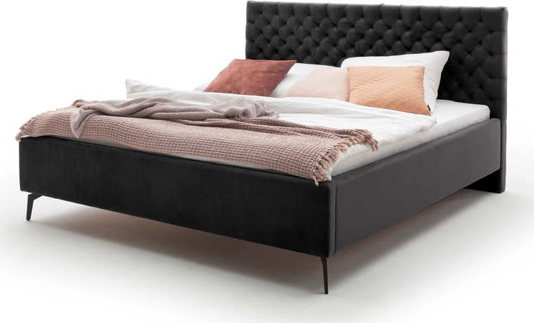 Černá dvoulůžková postel s roštěm a úložným prostorem Meise Möbel La Maison