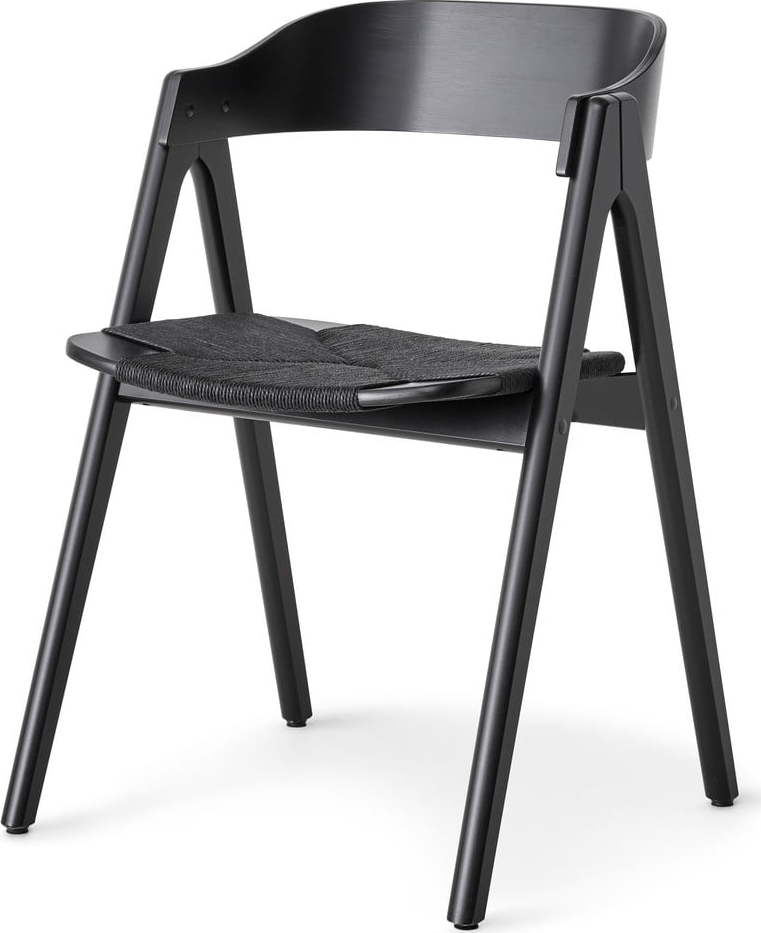 Černá jídelní židle z bukového dřeva s černým ratanovým sedákem Findahl by Hammel Mette Hammel Furniture