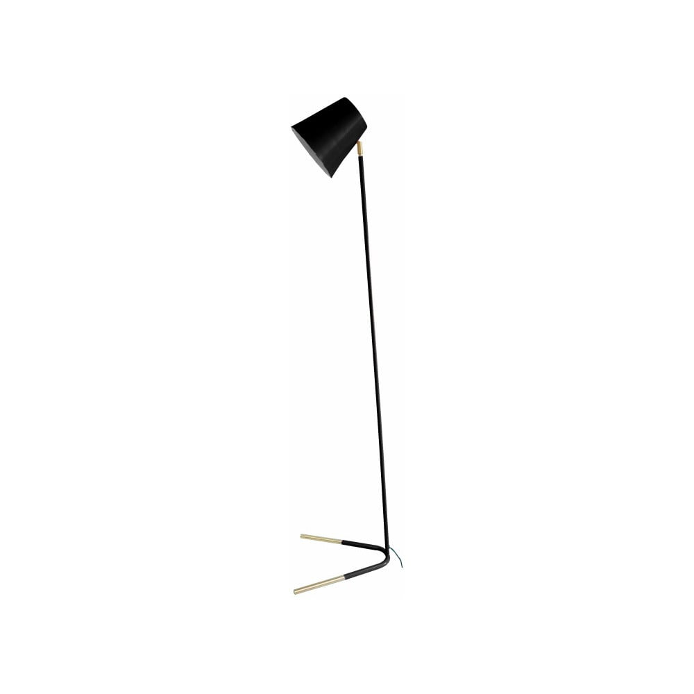 Černá volně stojící lampa s detaily ve zlaté barvě Leitmotiv Noble Leitmotiv