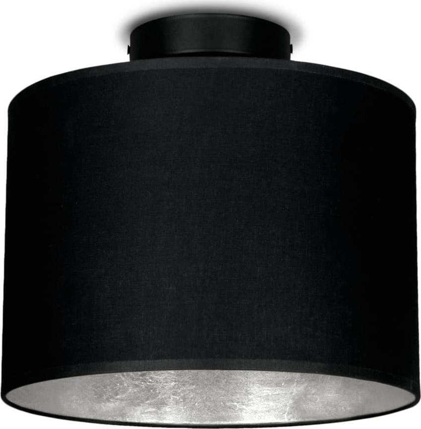 Černé stropní svítidlo s detailem ve stríbrné barvě Sotto Luce MIKA
