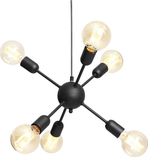 Černé závěsné světlo pro 6 žárovek Custom Form Vanwerk Ball Custom Form