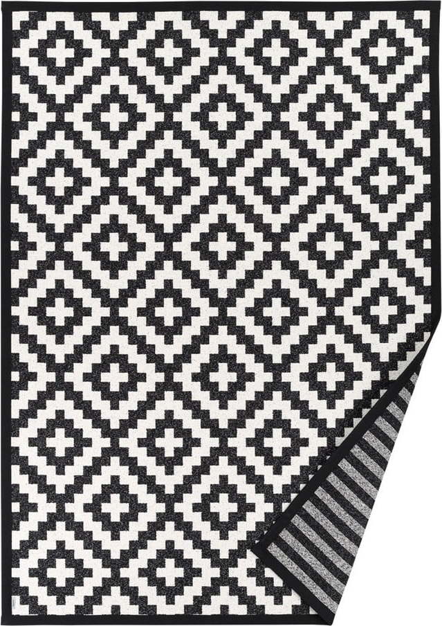 Černobílý vzorovaný oboustranný koberec Narma Viki