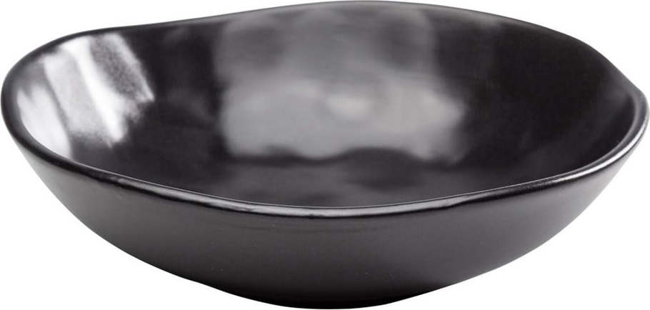 Černý hluboký talíř z kameniny Kare Design Organic Black