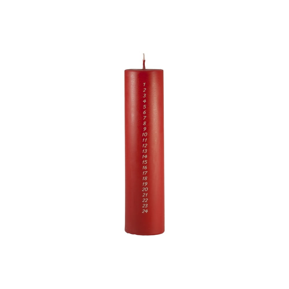 Červená adventní svíčka s čísly Unipar