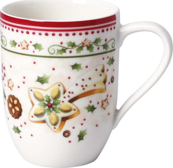 Červeno-bílý porcelánový hrnek s vánočním motivem Villeroy & Boch Falling Star Villeroy & boch