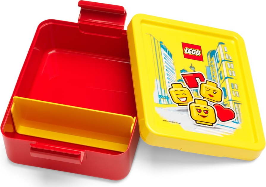 Červený box na svačinu se žlutým víčkem LEGO® Iconic LEGO