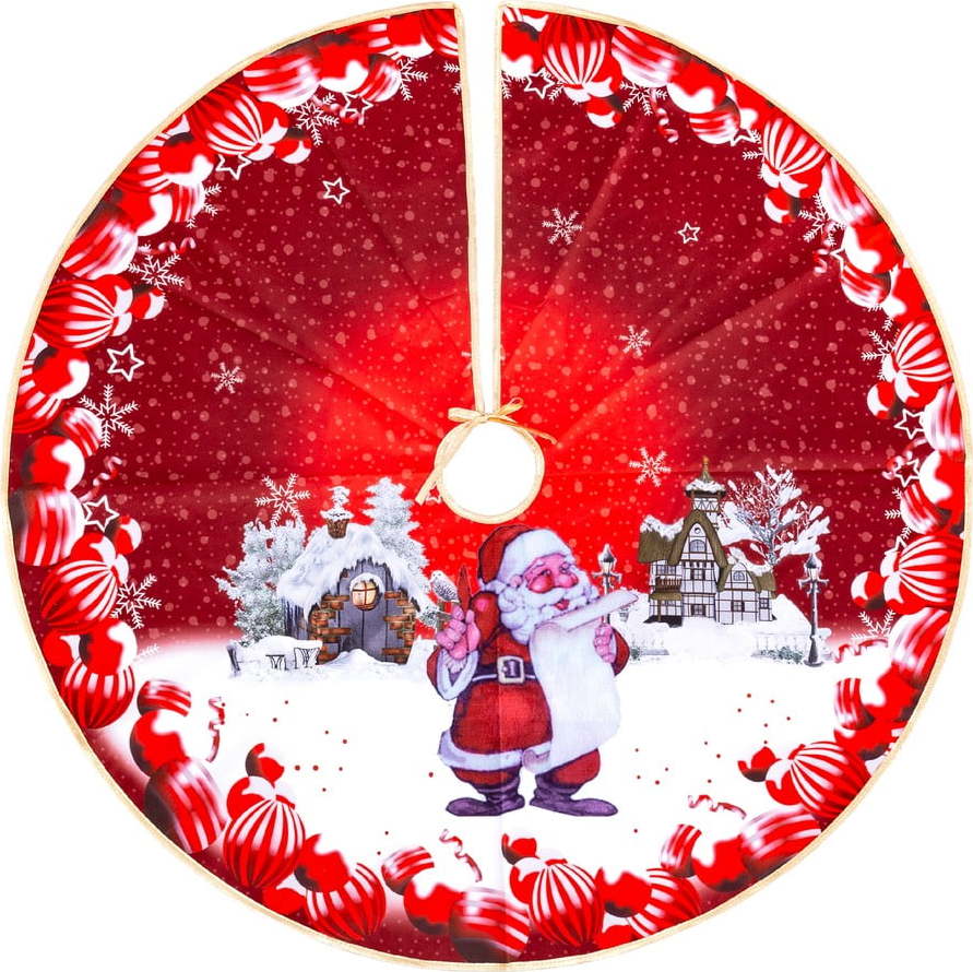 Červený kulatý koberec pod vánoční stromeček Unimasa
