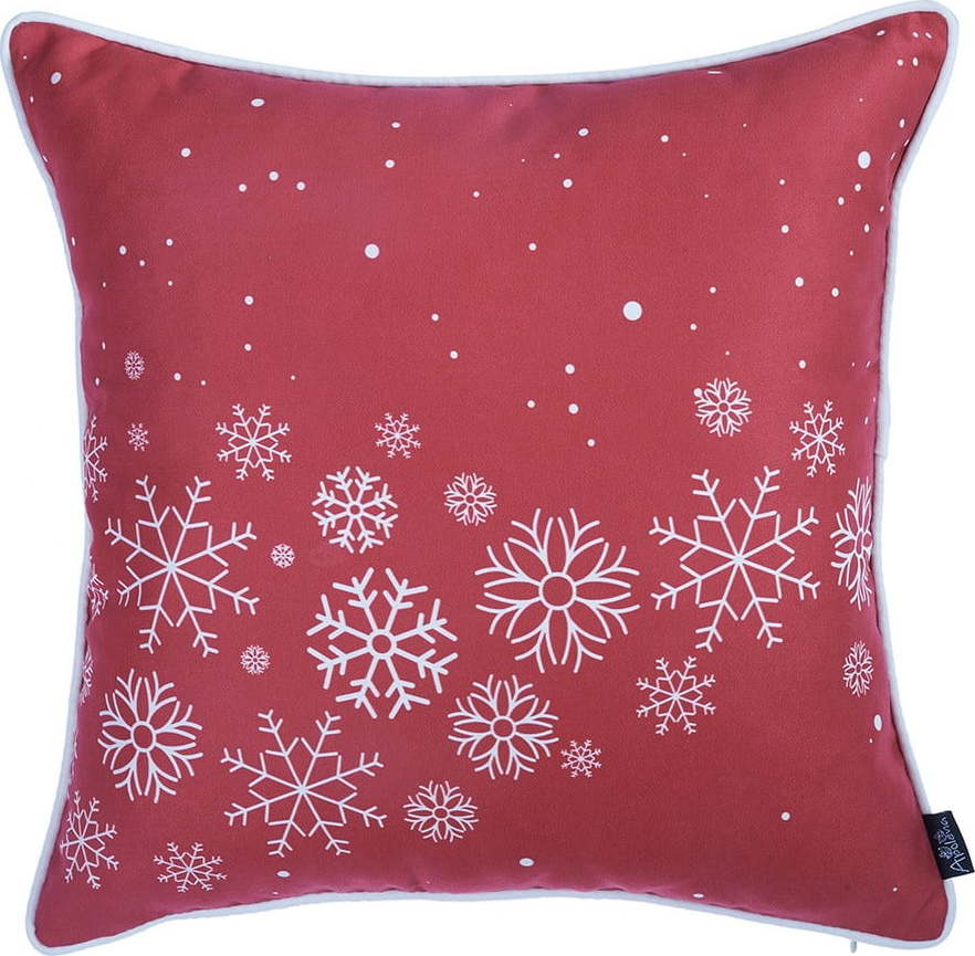 Červený povlak na polštář s vánočním motivem Mike & Co. NEW YORK Honey Snowflakes