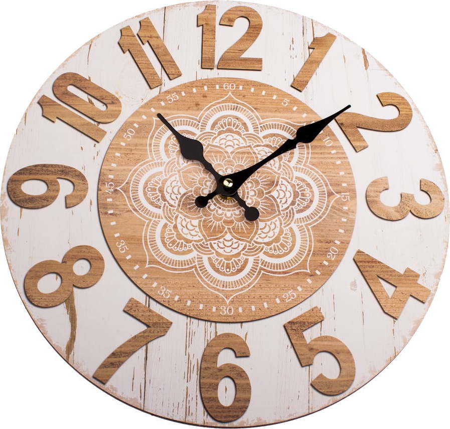 Dřevěné nástěnné hodiny Dakls Mandala