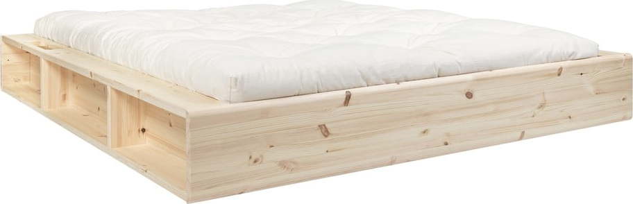 Dvoulůžková postel z masivního dřeva s úložným prostorem a futonem Comfort Mat Karup Design Ziggy