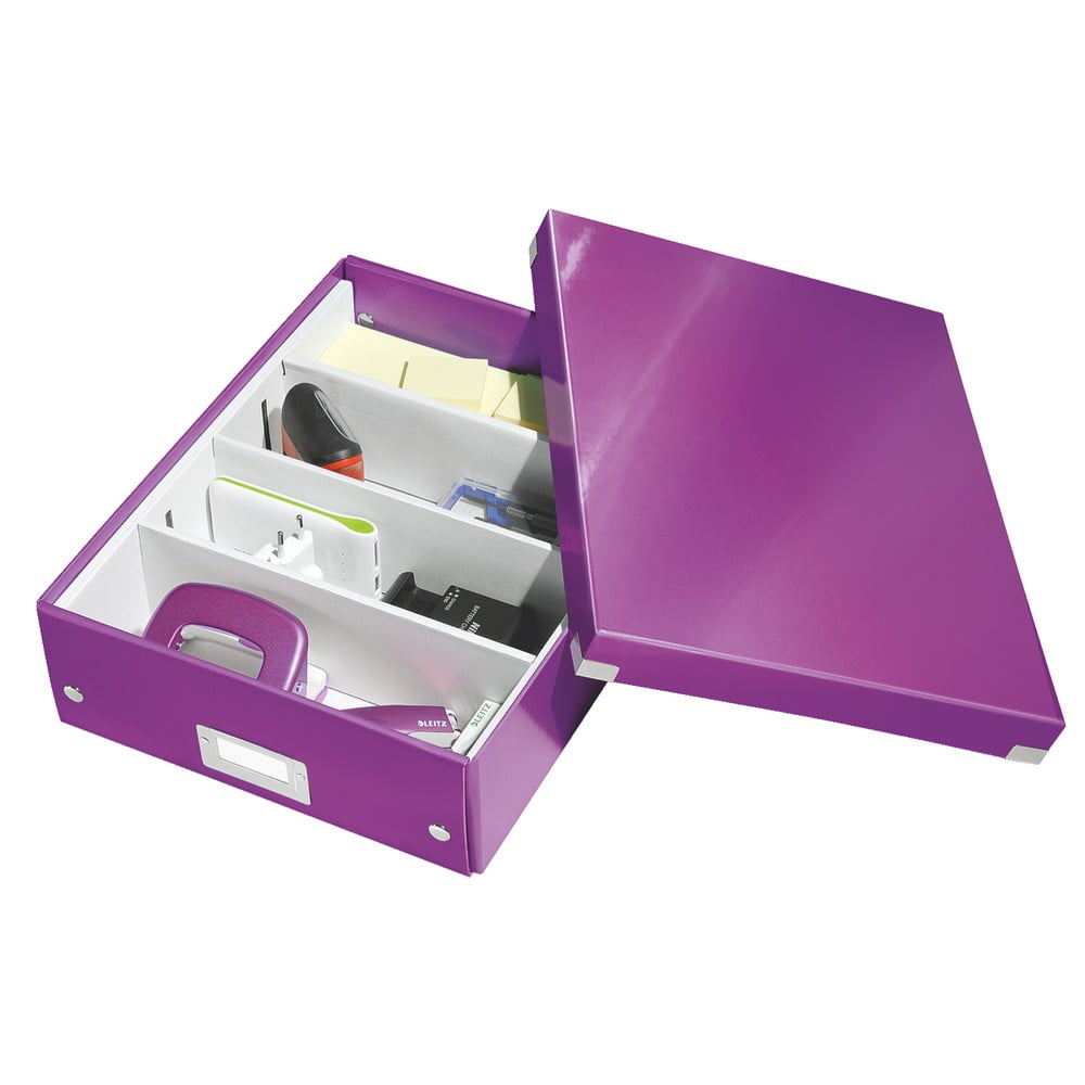 Fialový box s organizérem Leitz Office