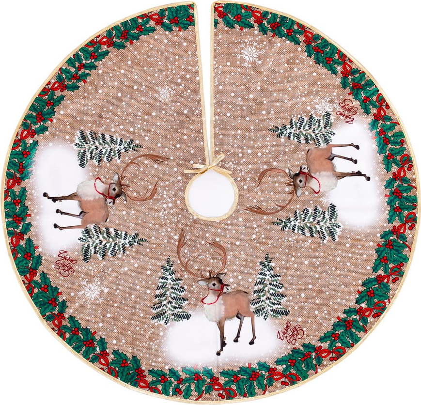Hnědý kulatý koberec pod vánoční stromeček Unimasa
