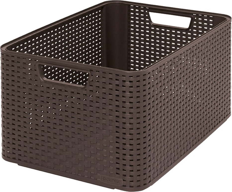 Hnědý úložný košík Curver Style
