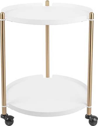 Kovový odkládací stolek v bílo-zlaté barvě Leitmotiv Thrill Leitmotiv