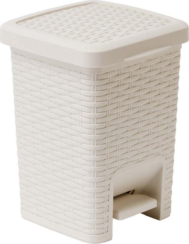 Krémový koupelnový pedálový koš Addis Rattan Pedal Bin Calico