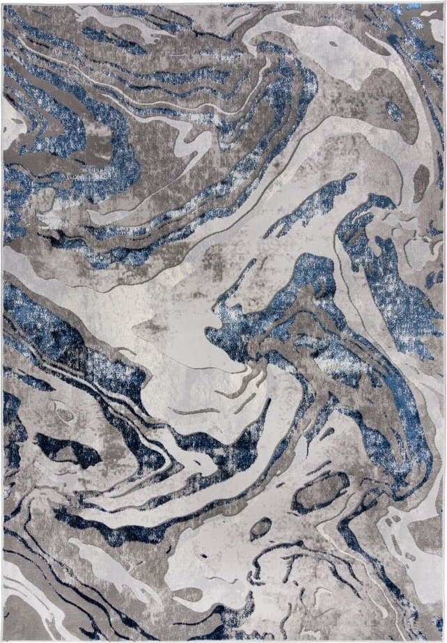 Modro-šedý koberec Flair Rugs Marbled