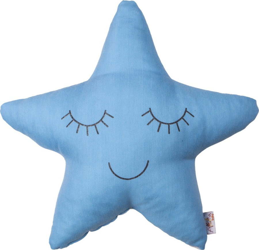Modrý dětský polštářek s příměsí bavlny Mike & Co. NEW YORK Pillow Toy Star