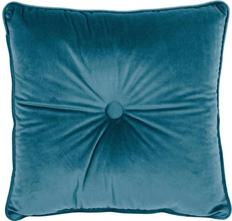Modrý polštář Tiseco Home Studio Velvet Button