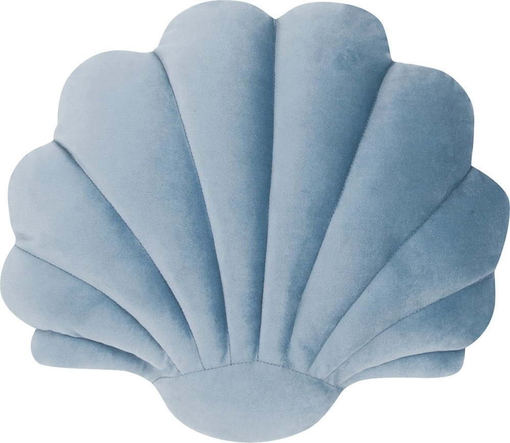 Modrý sametový dekorativní polštář Westwing Collection Shell